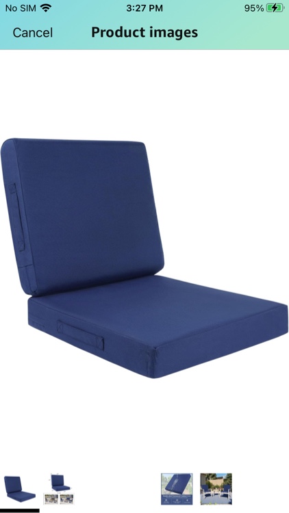 downluxe Outdoor Deep Seat Cushions Set, Waterproof Memory Foam Patio Furniture Cushions with Zipper for Outdoor Chair Sofa, 24" x 24", Navy, 2 Piece Set