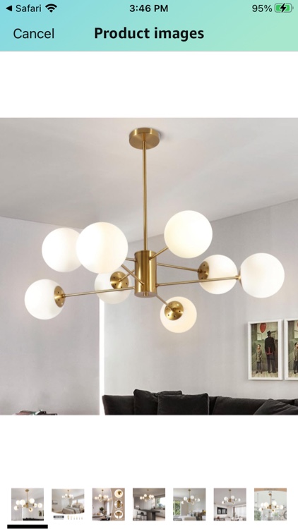 Mid Century Modern Chandelier Gold Sputnik Chandeliers with 8 White Globes Bubble Pendant Lighting Fixture for Living Room Kitchen Island Dining Room Bedroom