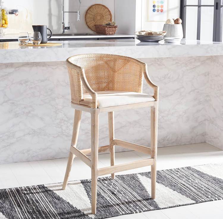 SEA4014C Brando Barstool, Natural & White Washed