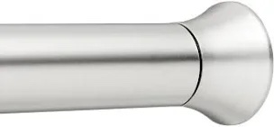 Amazon Basics Easy Install Shower Curtain Tension Rod, Adjustable Length, 42-72", Nickel