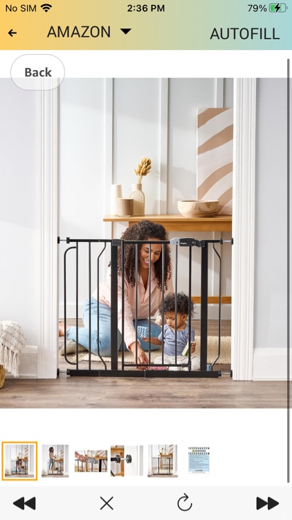 Regalo Extra Tall Easy Step Metal Walk Through Baby Gate - Black
