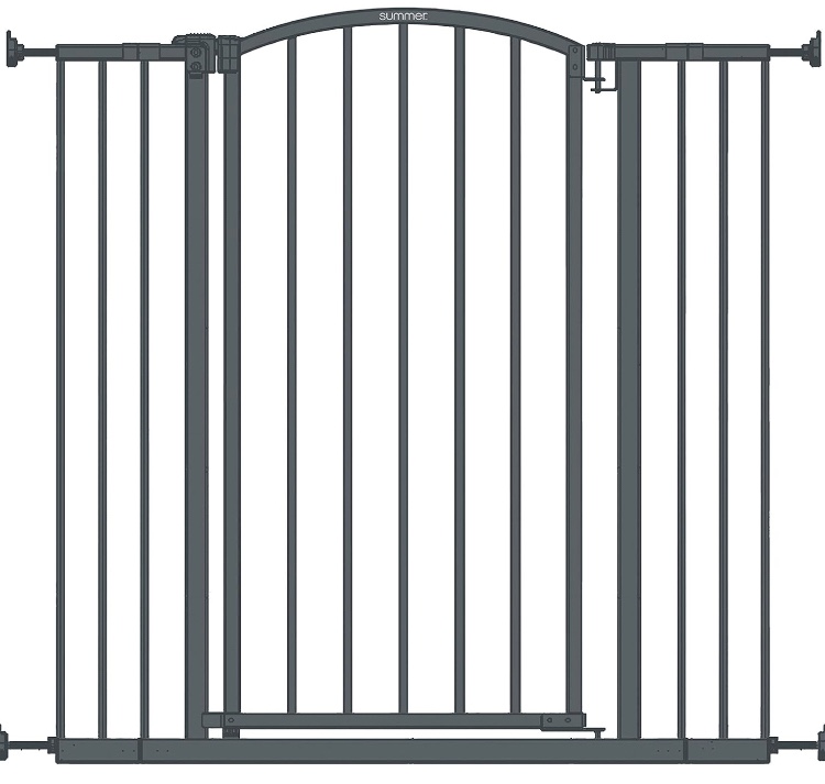 Summer Infant Extra Tall Decor Safety Pet and Baby Gate, 28” - 38.25” Wide, 36" Tall, Install In-between Rooms, Doorways and Stairways, 20” Wide Door Opening - Gray