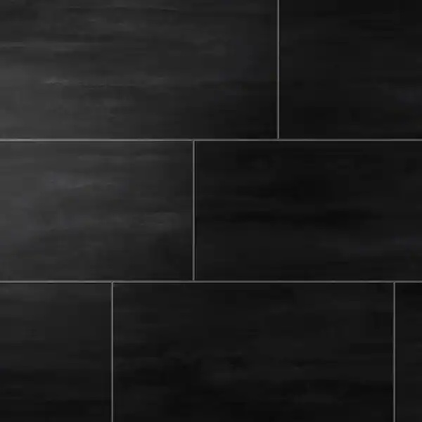 Corso Italia Tiles - Ray Black 12 in. x 24 in. Concrete Look Porcelain Floor and Wall Tile (15.50 sq. ft./Case)