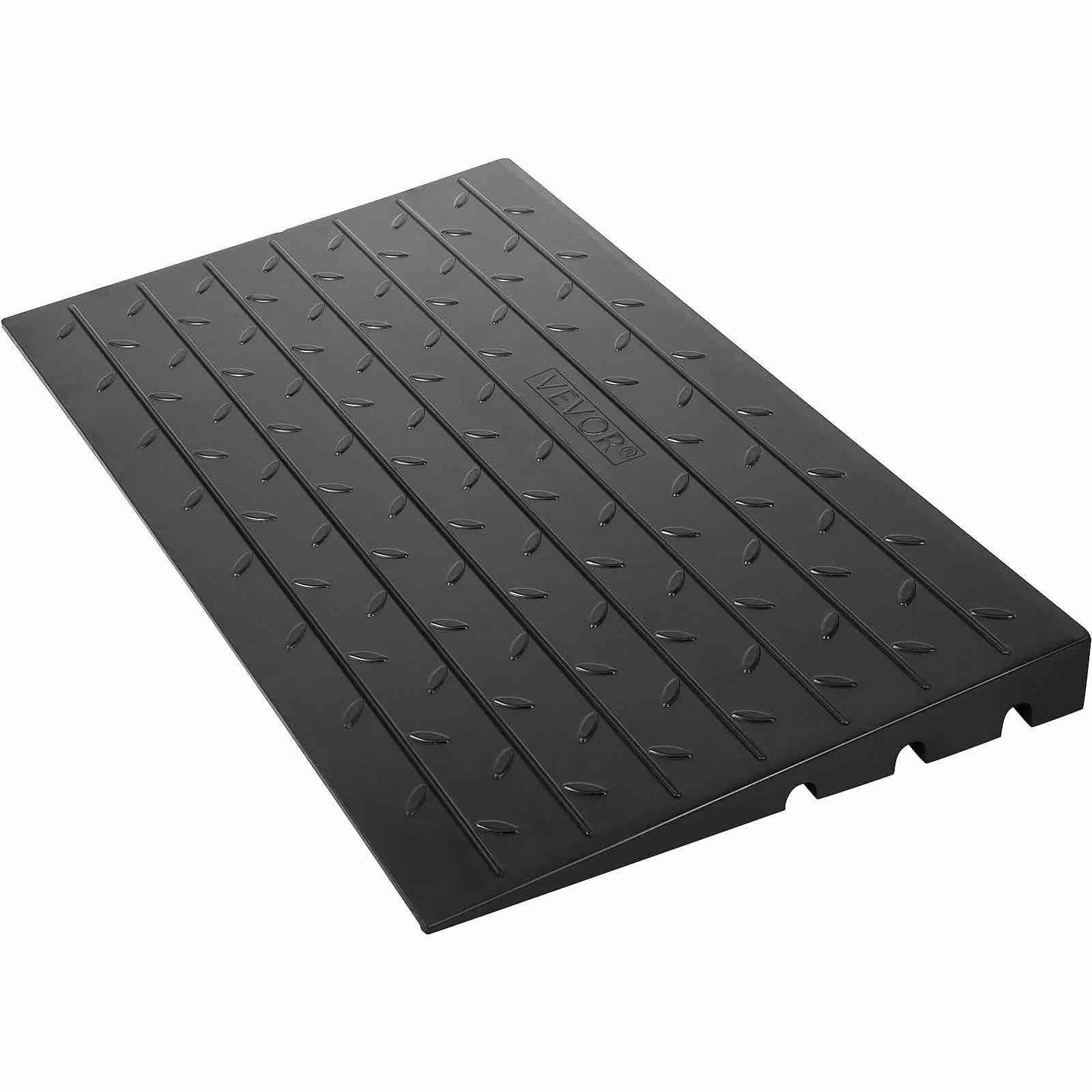 VEVOR Rubber Threshold Ramp Rise Threshold Ramp Doorway 3 Channels Cord Cover Rubber Threshold Ramp