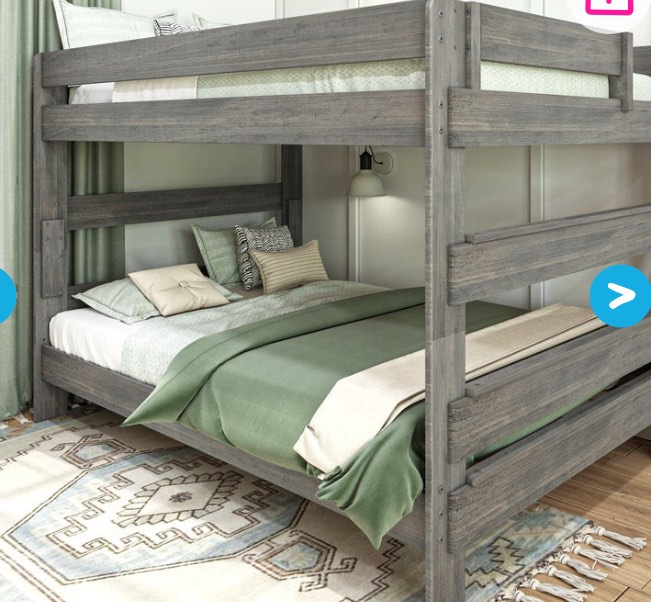 Modern Farmhouse Queen Over Queen Bunk Bed