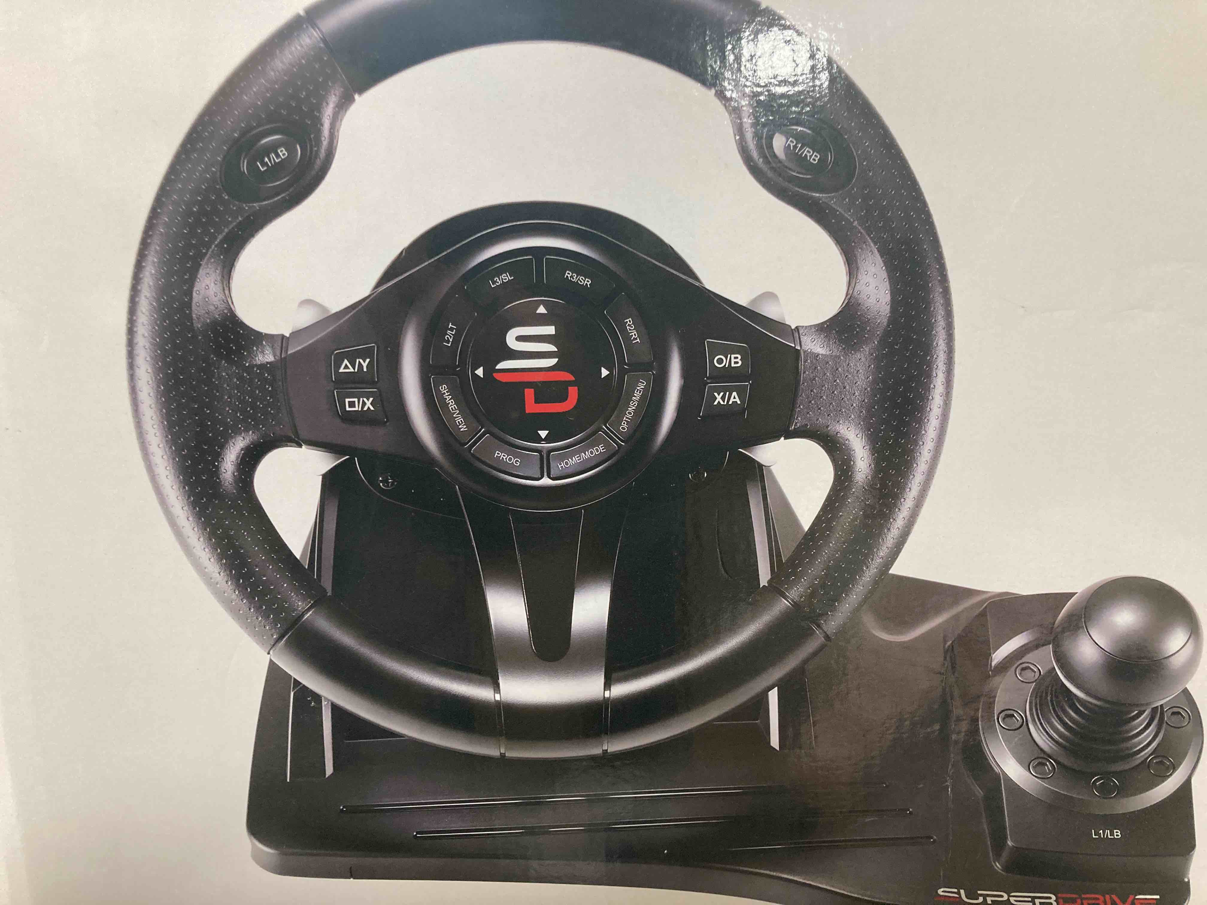 SUBSONIC Superdrive - GS550 steering racing wheel with pedals, paddles, shifter and vibration for Xbox Serie X/S, PS4, Xbox One, PC, PS3 (programmable for all games)