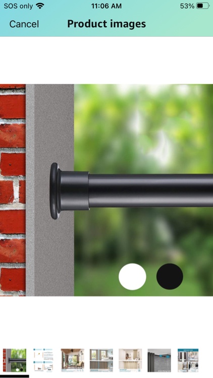 ALLZONE Heavy Duty Tension Curtain Rod for Window, 83-123 Inches, Room Divider with Adjustable Pole for Patio, Bedroom, Balcony, Hold Up Blackout Curtains and Non-Slip, Solid, Black