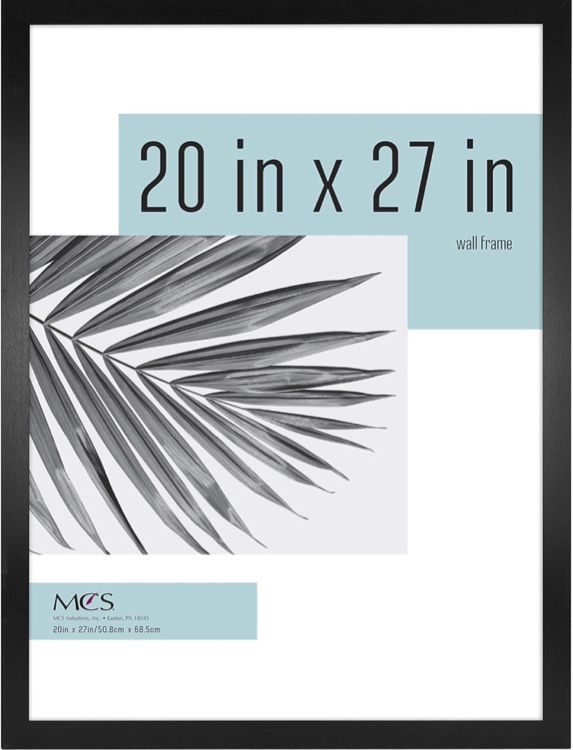 MCS Studio Gallery 20x27 Poster Frame Black Woodgrain, Vertical & Horizontal Wall Hanging Large Picture Frame for Photos, Posters & Art Prints (1-Pack)