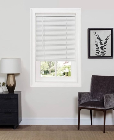 Achim GII Deluxe Sundown Indoor Cordless White Vinyl Room Darkening Window Mini Blind 60 x 64