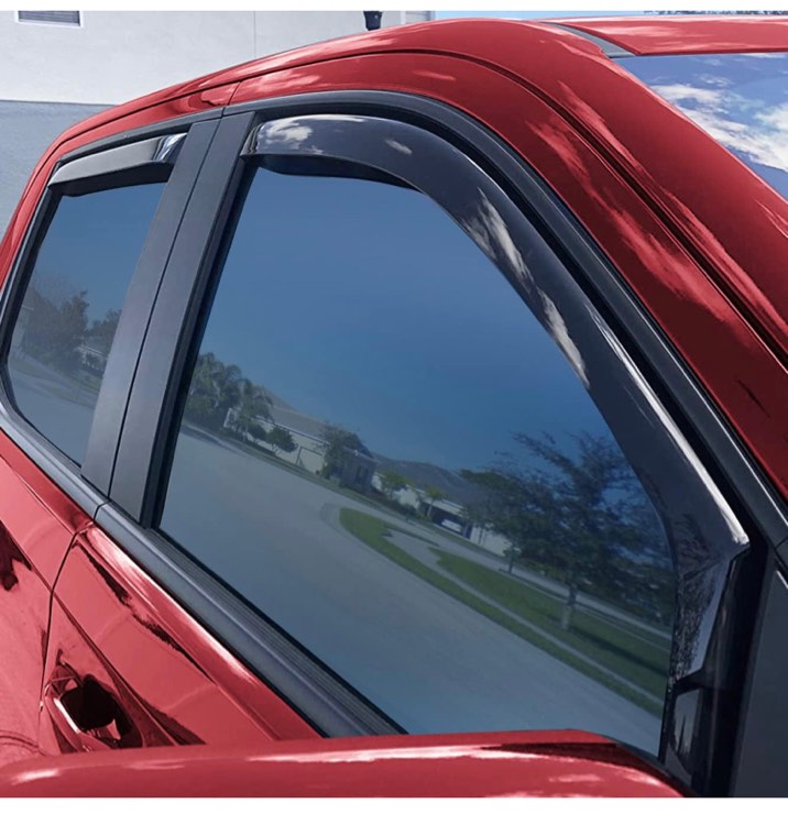 Voron Glass in-Channel Extra Durable Rain Guards for Chevy Silverado/GMC Sierra 1500 2019-2024 Crew Cab,Window Deflectors,Vent Visors,4pcs - 220089