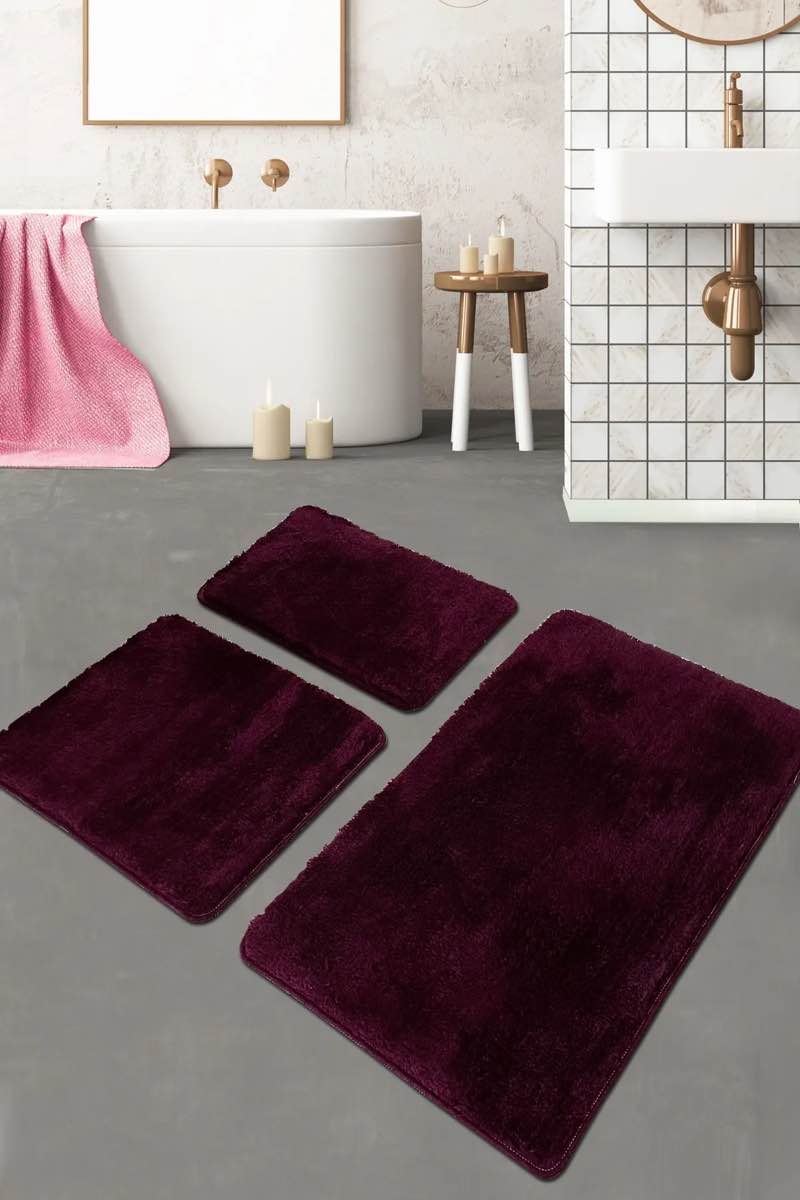 Chilai Home Maroon Bath Mats