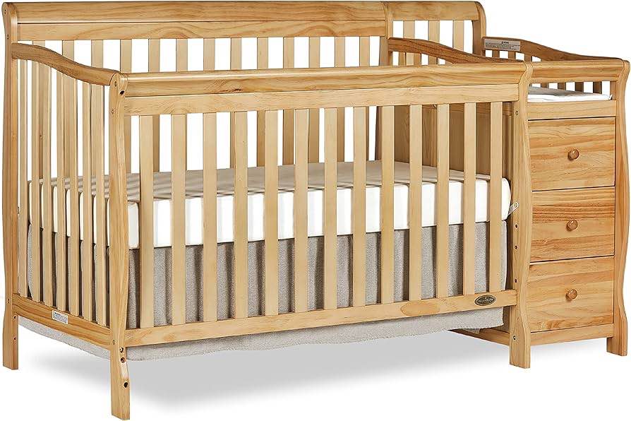 Dream On Me 5-in-1 Brody Convertible Crib with Changer, Natural 