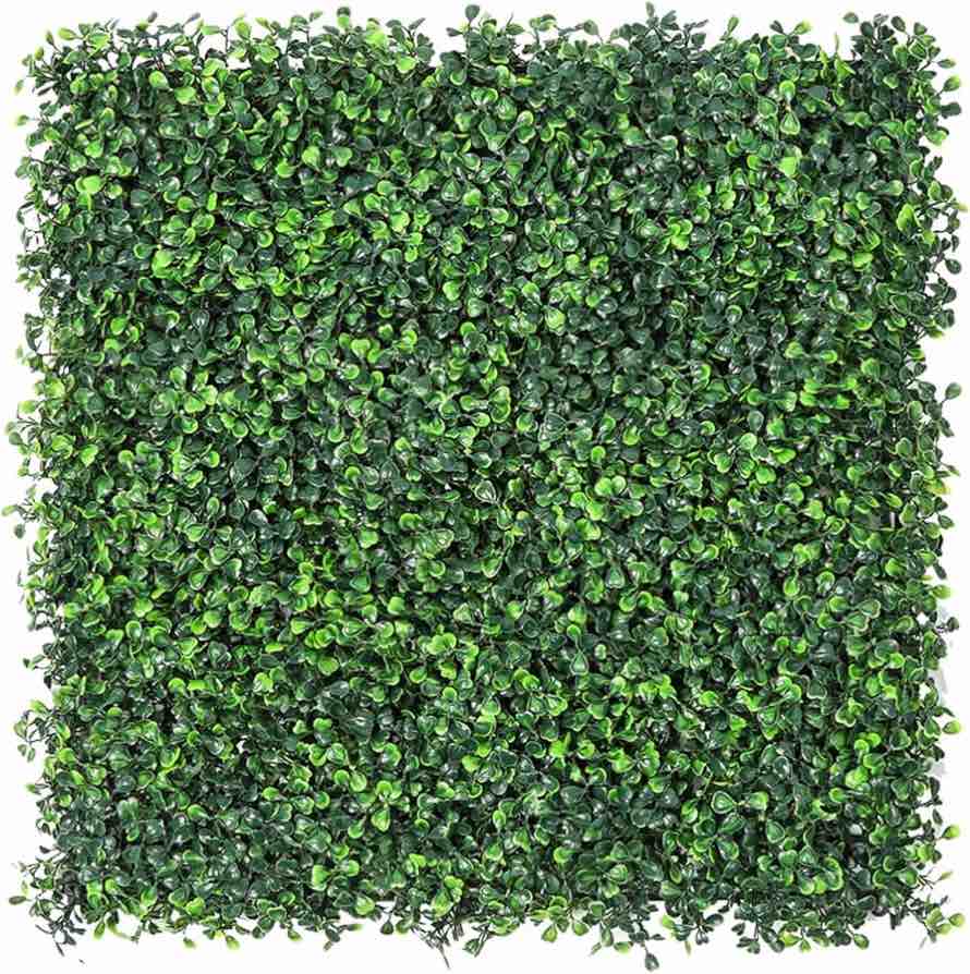 Sunnyglade 12 Pieces 20"x 20" Artificial Boxwood Panels Topiary Hedge Plant, Privacy Hedge Screen Sun Protected Suitable for Outdoor, Indoor, Garden, Fence, Backyard and Decor (12PCS)