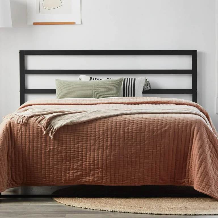 Rest Haven Boston Double Panel Metal Headboard, Queen 