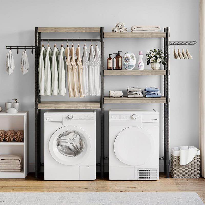 Over The Washer and Dryer Storage Shelf, Laundry Room Organization Racks