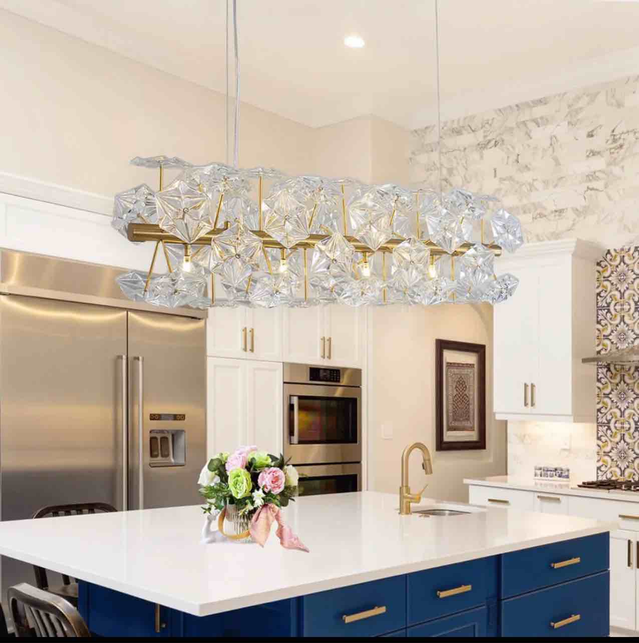 Modern American Cylindrical Crystal Chandelier-18 Bulbs