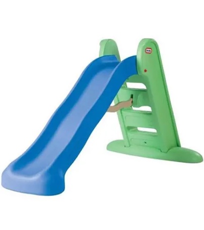 Little Tikes Easy Store Large Playground Slide with Folding for Easy Storage Outdoor Indoor Active Play Blue and Green- For Kids Toddlers Boys Girls Ages 2 to 6 Year old