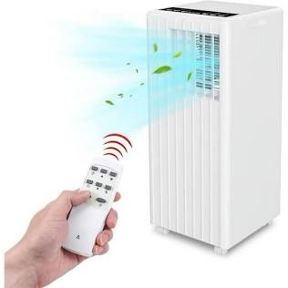 8,000 BTU Portable Air Conditioner, Portable AC Unit with Built-in Dehumidifier and Cooling Fan for Room up to 350 sq.ft., 24 Hour Timer & Remote Control & Window Mount Kit, White