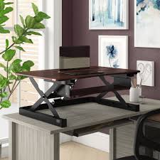 ApexDesk ZT Series Height Adjustable Sit to Stand Electric Desk Converter  2-Tier Design with Large 36x24  Upper Work Surface and Lower Keyboard Tray Deck (Walnut)