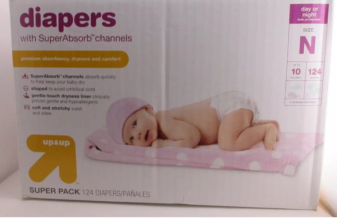 Diapers Super Pack Size Newborn - 124ct - up & up