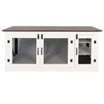 Living Essentials 65" Cooper Dog Crate Credenza with Shelves & Mat Kit