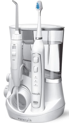 Waterpik Complete Care 5.0 Water Flosser + Sonic Electric Toothbrush, White