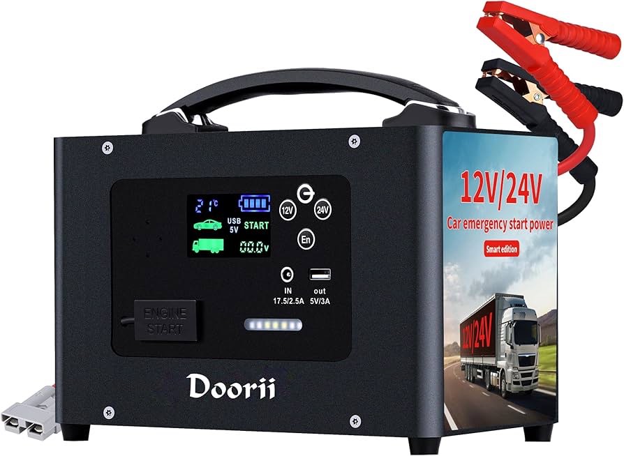 Doorii V10-1 10000A Car Jump Starter,155WH Battery Jumper Start Power Station for All Gas or Diesel,24V/12V Heavy Duty Lithium Jump Box, Portable Auto Battery Booster Jump Box