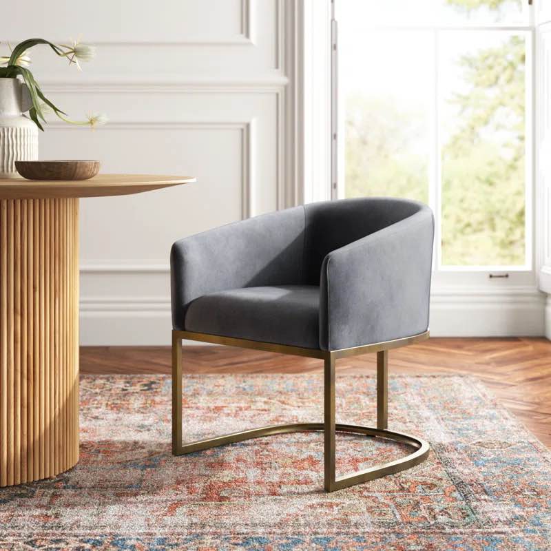 Wiley Fabric Upholstered Solid Back Arm Chair