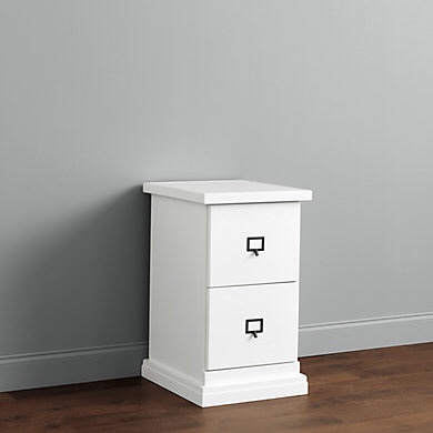 Ballard home office cabinet white 2 drawers  
