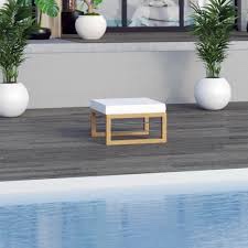 Aluminum Outdoor Ottoman/Coffee Table - White - TK Classics