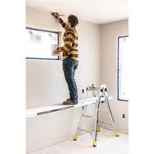 Compact Adjustable Aluminum Scaffolding Work Plank, From 6 ft to 14 ft Lengths, 14.5 in. Wide, 250 lbs. Load Capacity