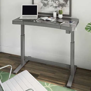 Coastal Adjustable Height Desk, Gray