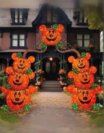 Disney Halloween Pumpkin Arch with LED Lights 9 Feet (Rare)