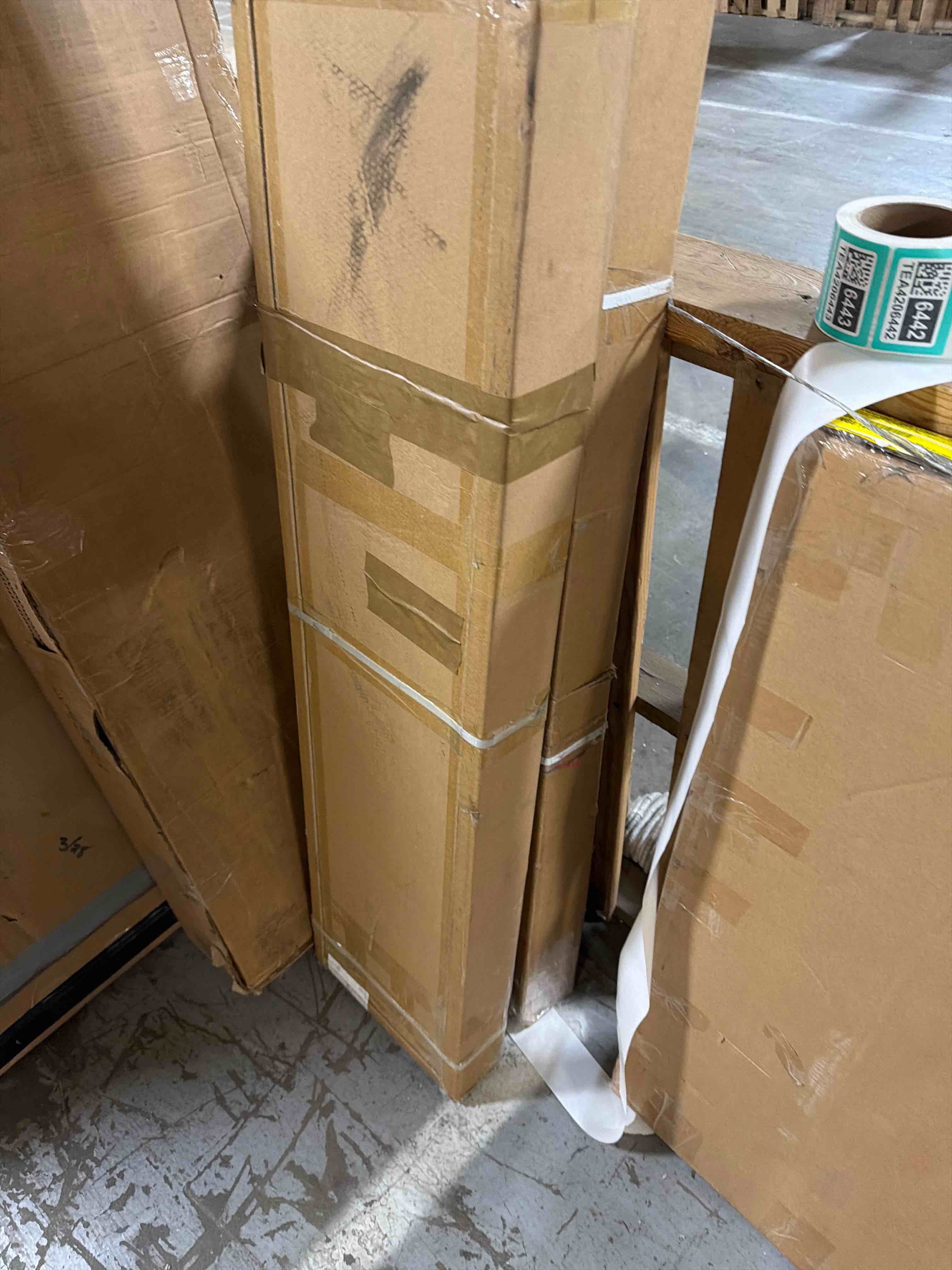 Condition photo showing New/Like New for Smartstandard 4 Pack 106" x 12.6" Wood Slat Wall Panels, Soundproof Wooden Wall Panels, Acoustic Wood Panels for Wall, 3D Fluted Wood Panels for Interior Wall Decor, Deep Gray 106" x 50.4" Dark Gray