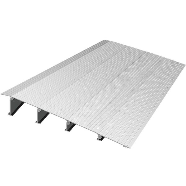 22.2 in. x 34 in. x 4 in. Silver Aluminum Threshold Speed Ramp for Wheelchairs Door Threshold Ramp 4 in. Rise