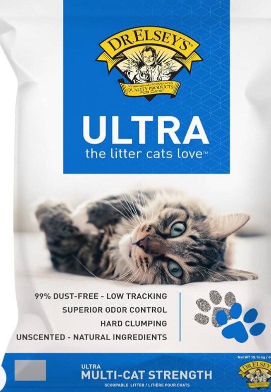 Dr. Elsey's Premium Clumping Cat Litter - Ultra - 99.9% Dust-Free, Low Tracking, Hard Clumping, Superior Odor Control, Unscented & Natural Ingredients