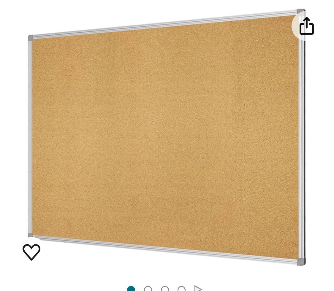 Lockways Corkboard Bulletin Board - Double Sided Cork Board 48 x 36 Notice Message Board 4 x 3 - Silver Aluminium Frame U12118762709 for Home, School & Office (Set Including 10 Push Pins)(36 X 48")