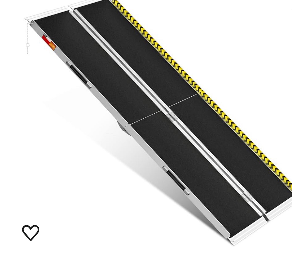 VNN Portable Wheelchair Ramp 7FT, Non-Slip Aluminum Folding Handicap Ramp, Door Threshold Wheelchair Ramps for Home, Wheel Chair Ramp for Home Steps, Scooter Ramp for Car, Doorways, Curbs, Stairs