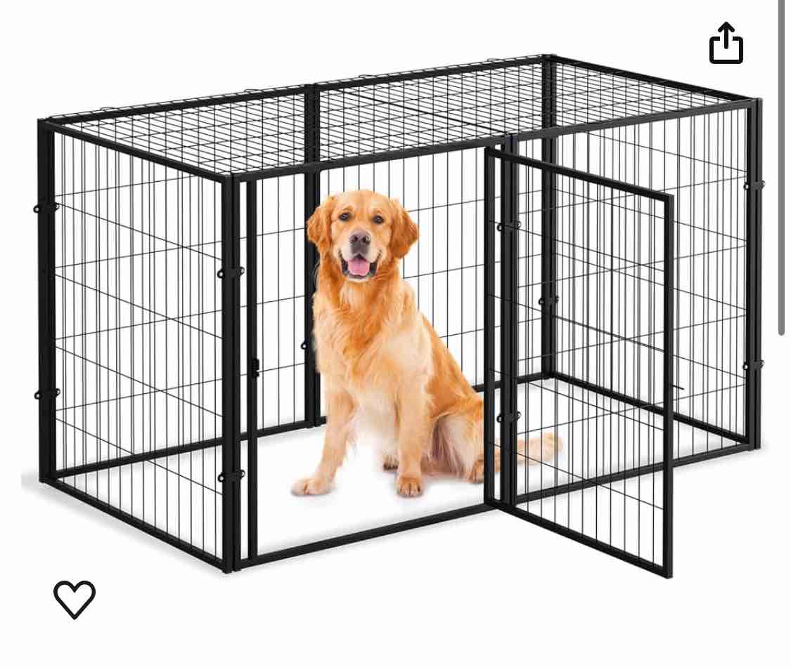 Dog Crate for Large Dogs, 55" L x 31.5" H, Heavy Duty Large Dog Crate, Dog Cage, Dog Kennel, Puppy Dog Playpen, Dog Pen Fence, Pet Cage, Pet Playpen Yard, Indoor Outdoor, XXL