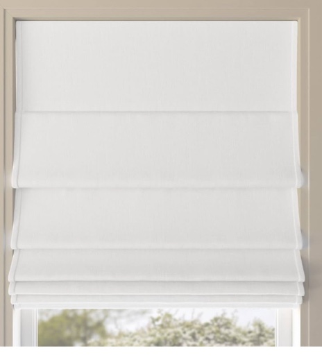 Sun Zero Preble Textured Total Blackout Cordless Roman Shade, 35" x 64", White