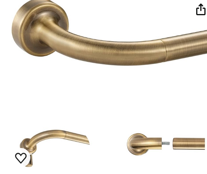 Antique Bronze Disc Curtain Rods, 28-48 Inches Window Curtain Rod,Adjustable Room Darkening Curtain Rod with Aluminum Finials and Brackets,Wrap Around Design