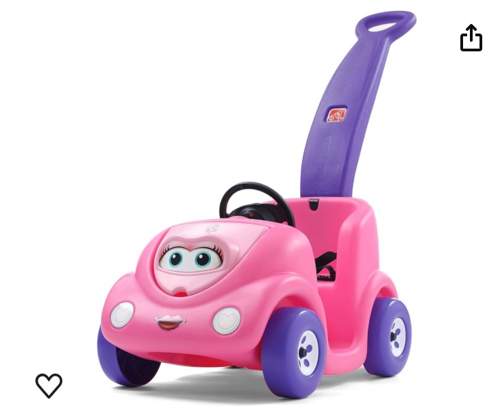 Step2 Push Around Buggy Kids Push Car, Ride On Toy, Stroller Substitute, Includes Seat Belt & Horn, Made of Durable Plastic, Max Weight 50 lbs., For Toddlers 1.5-4 Years Old, Pink