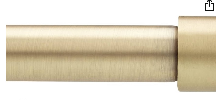 Umbra Cappa Curtain Rod, Includes 2 Matching Finials, Brackets & Hardware, 66 to 120-Inches, Gold