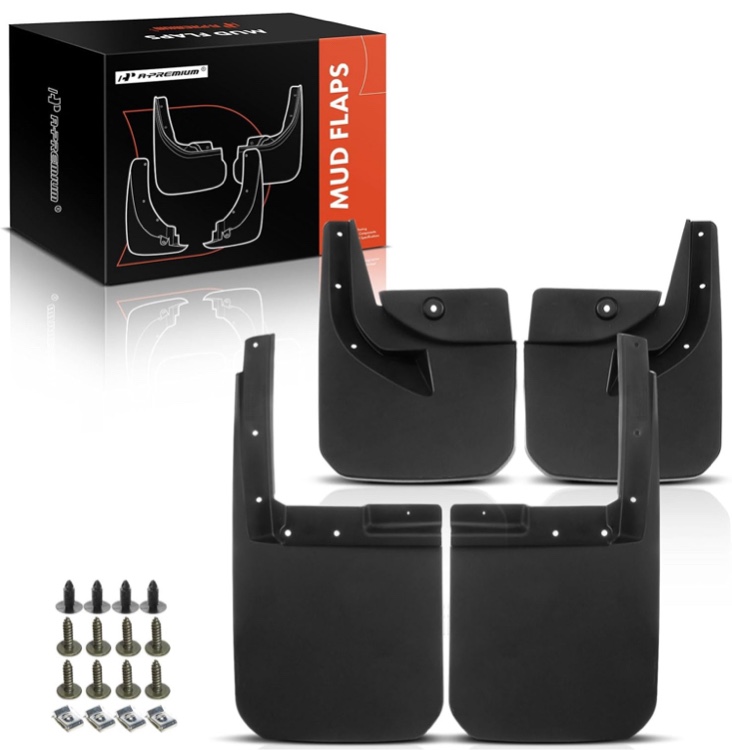 A-Premium Mud Splash Flaps Guard Fender Front Rear for Jeep Wrangler JL 2018 2019 Pack of 4