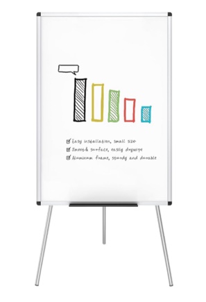 VIZ-PRO Whiteboard Easel, 36 x 24 Inches, Portable Dry Erase Board Height Adjustable for School Office and Home