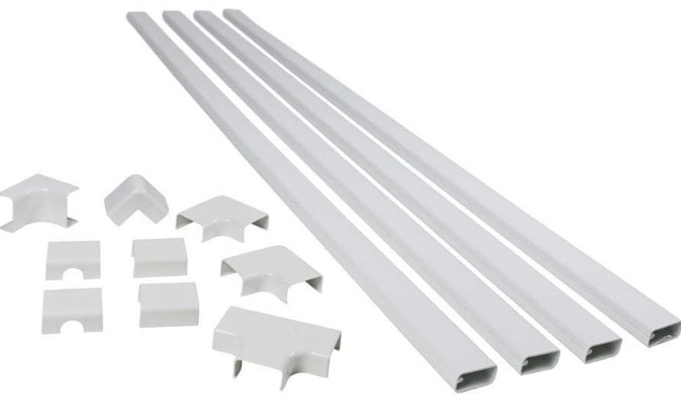 Legrand Wiremold C310 Cordmate III 10 Foot 11 Piece Cord Cover Kit, Organizer for Wall, Holds Up to 5 Cords or Cables, 45"L x 1.5"W, White (1 Pack)