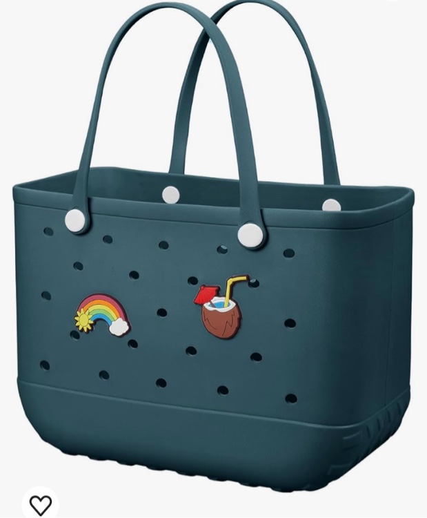 Beach Bag Rubber Tote Bag - Waterproof Travel Bag for Women Washable Tote Bag Handbag for Sports Beach Market Pool
