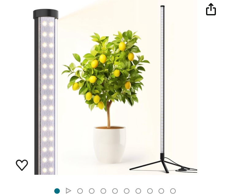 Barrina Standing Grow Light T10, 42W 5000K, Full Spectrum LED Plant Light for Indoor,Vertical Grow Light, Wide Coverage, 4FT Height with On/Off Switch and Tripod Floor Stand