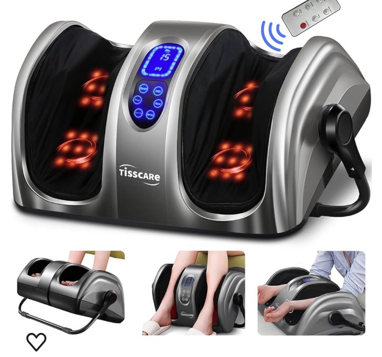 TISSCARE Shiatsu Foot Massager with Heat-Foot Massager Machine for Neuropathy, Plantar Fasciitis and Pain Relief-Massage Foot, Leg, Calf, Ankle with Deep Kneading Heat Therapy, Gift for Mother