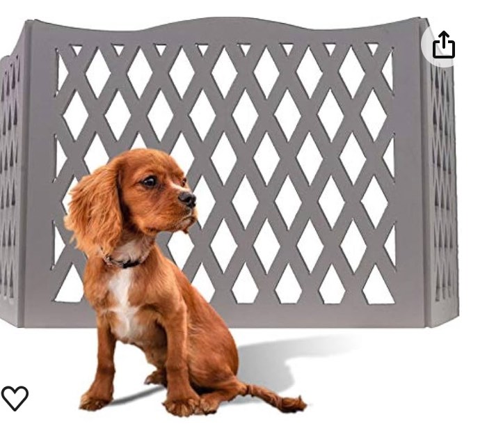 Zoogamo 3 Panel Gray Wood Diamond Design Pet Gate - Durable Lightweight Extra Wide Wooden Expandable & Folding Home/Indoor/Outdoor 48" W x 19" H Dog Safety Fence
